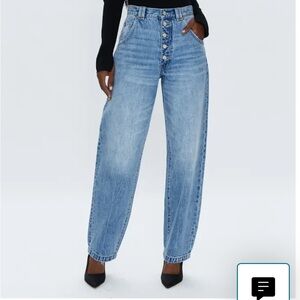 Pistola Ezra exposed button high waist balloon jeans size 30